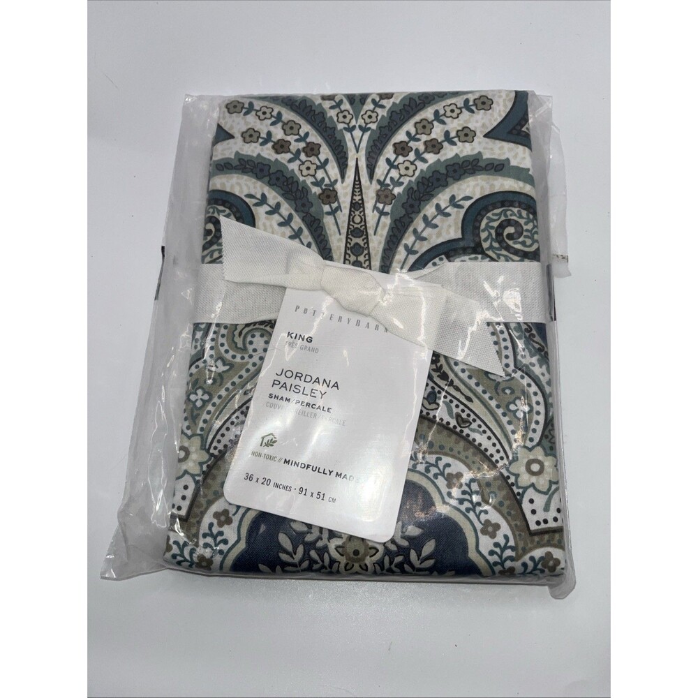 Pottery Barn Jordana Paisley King Sham New In Package